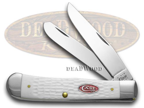 CASE XX - Jigged White Delrin Trapper Pocket Knife