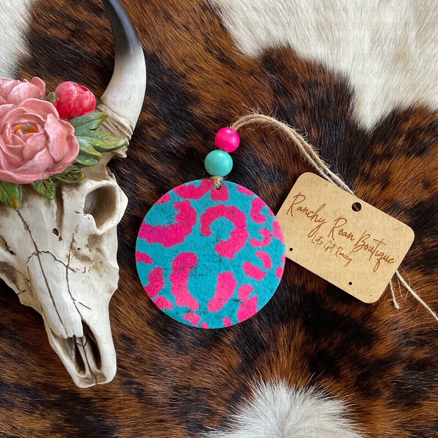 Turquoise and Pink Leopard Freshie
