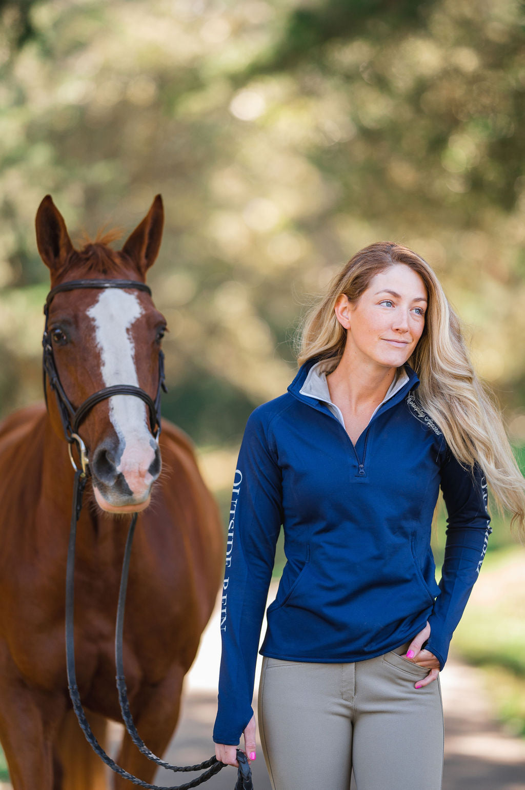 Inside Leg Outside Rein Baselayer: Navy