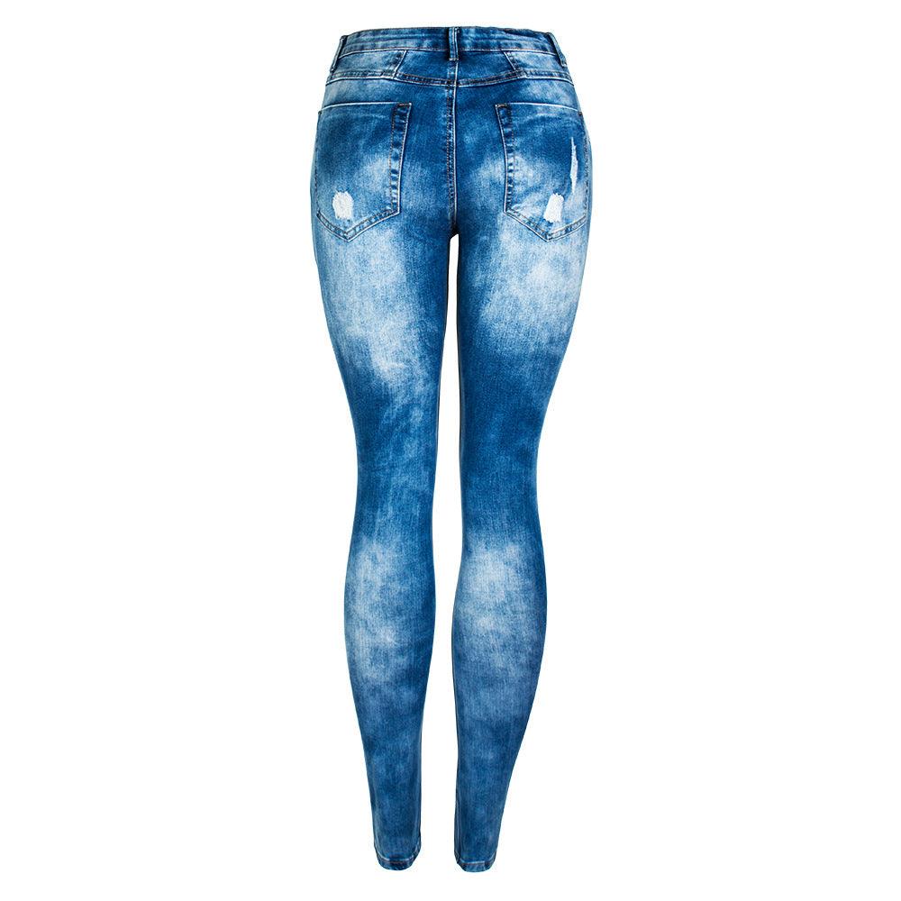 CurveFit Distressed Denim Jeans