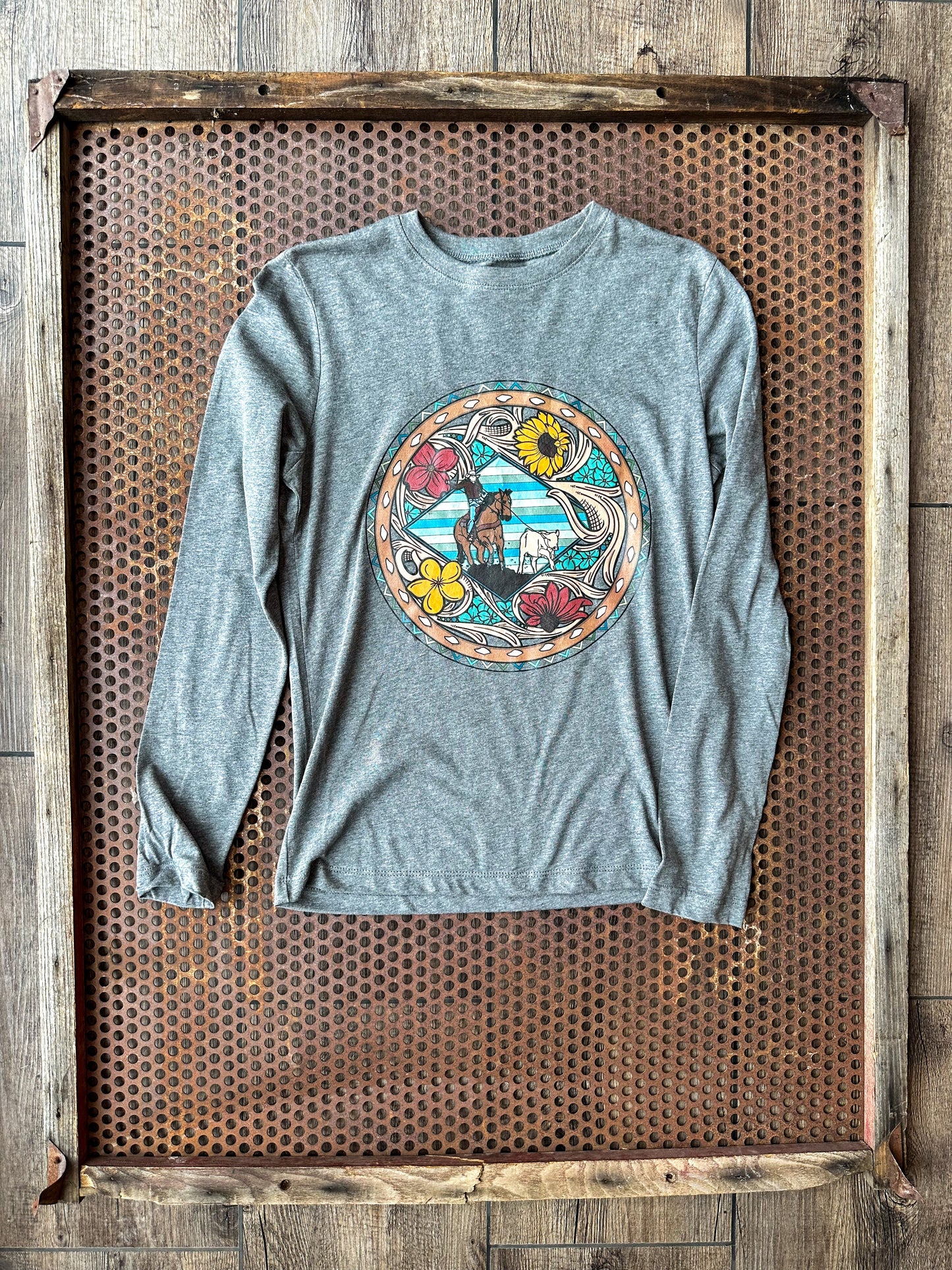 Breakaway Roper triblend long sleeve tee in grey