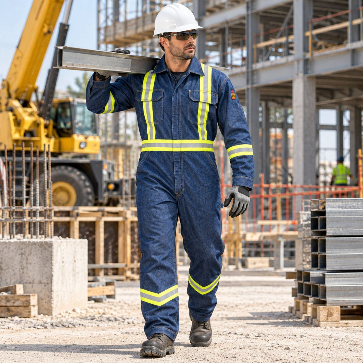 Flame Resistant High Visibility Hi Vis Coverall - 88% C /12% N
