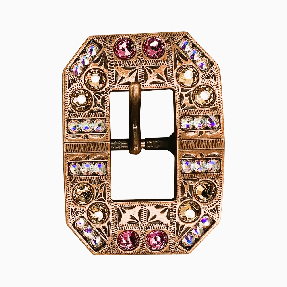 Copper Pink - AB - Champagne - Crystal Conchos Sizes from 1"-3" and Buckles