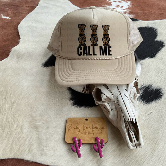 Call Me Western Camo Hunting Trucker Hat