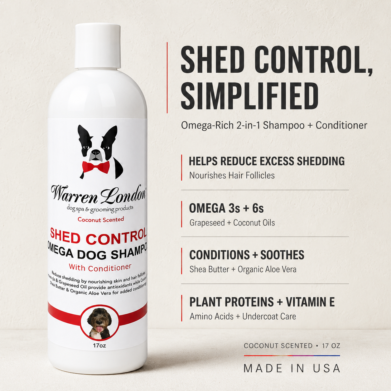 Shed Control Dog Shampoo + Conditioner | Coconut Scent
