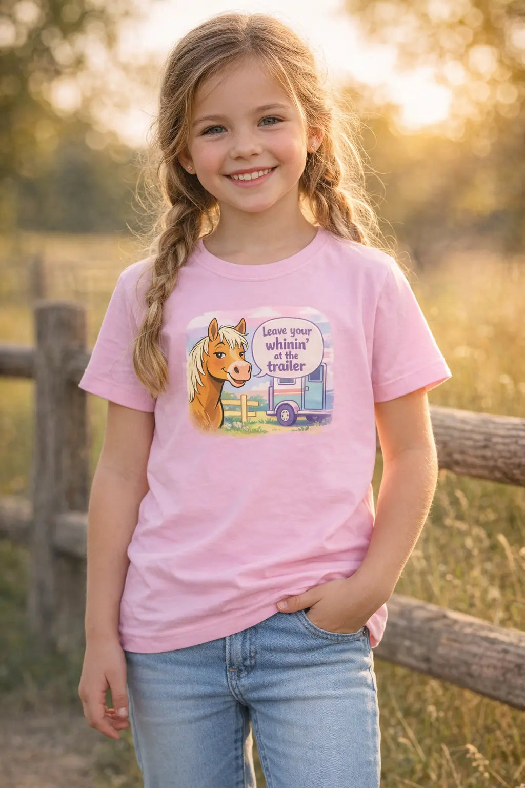 "Leave Your Whinin' at the Trailer" Girls Moisture-wicking Sport T-shirt