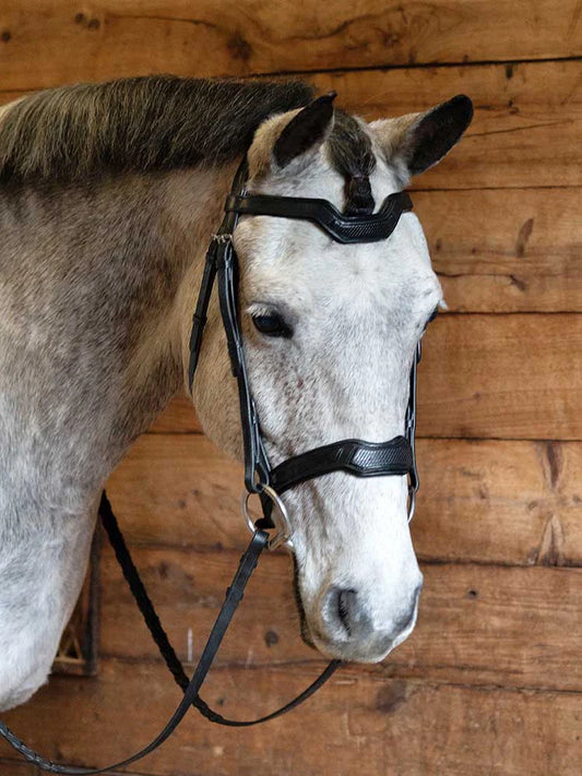 Cobra Snakeskin-Embossed Monocrown Bridle