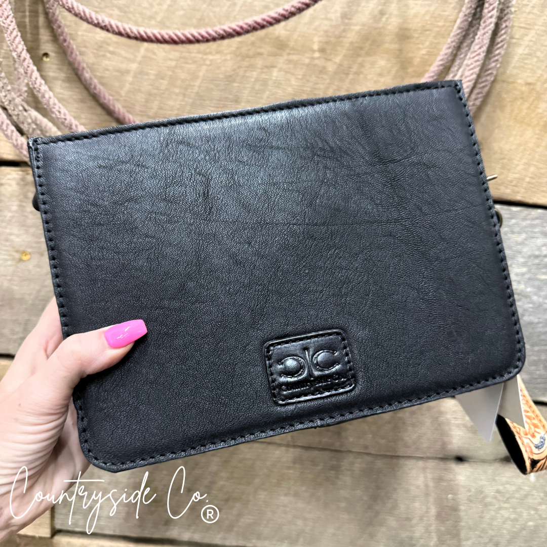 Heartbreaker Checkered Leather Purse with Wristlet
