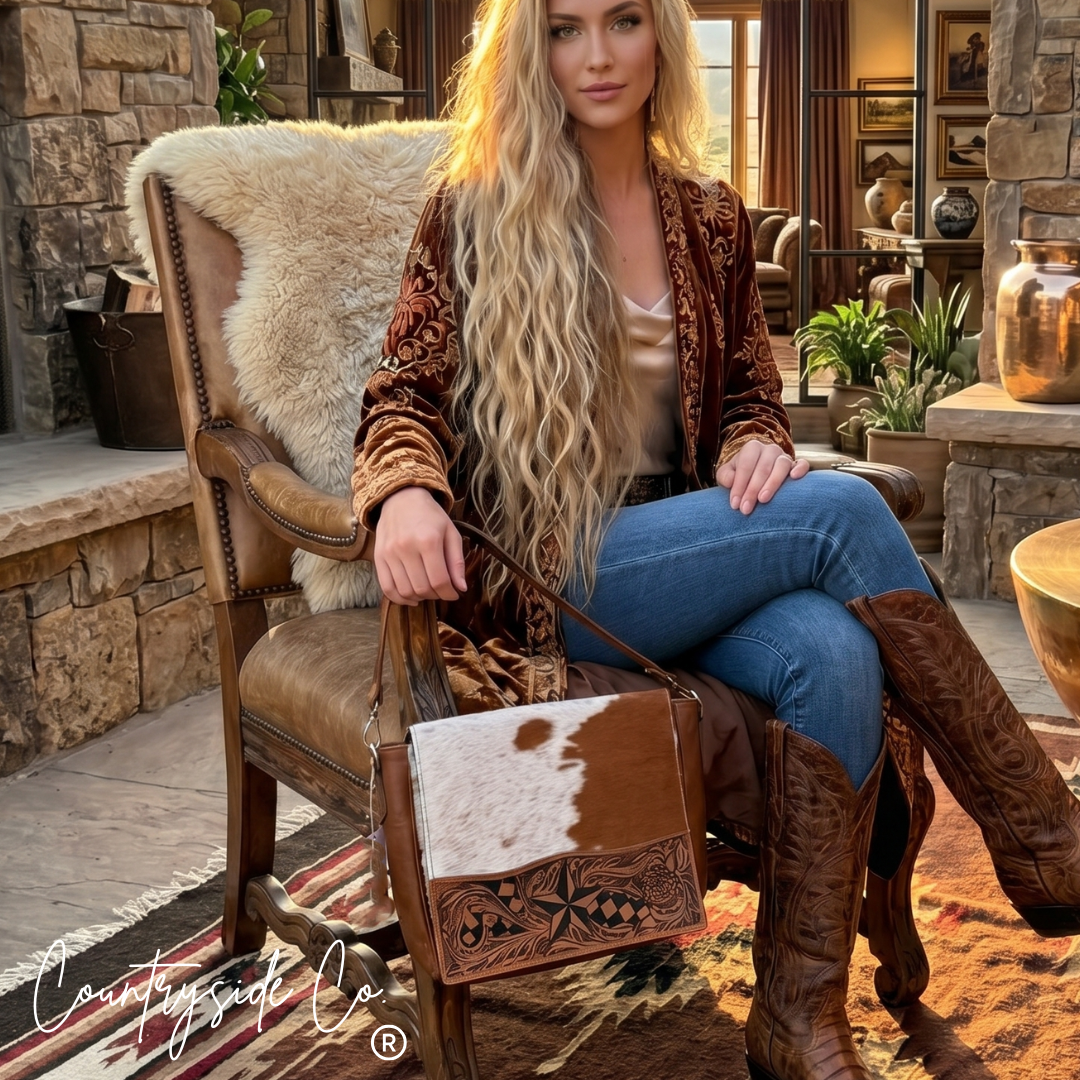 Lone Star Cowhide Concealed Carry Purse