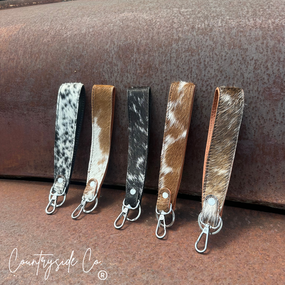 Cowhide Keychain Wristlet