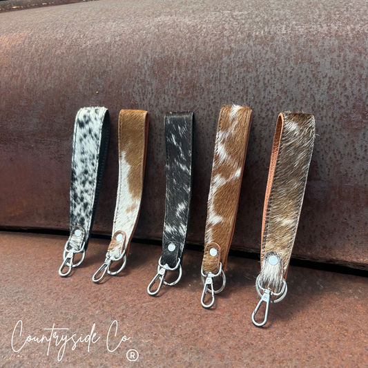 Cowhide Keychain Wristlet