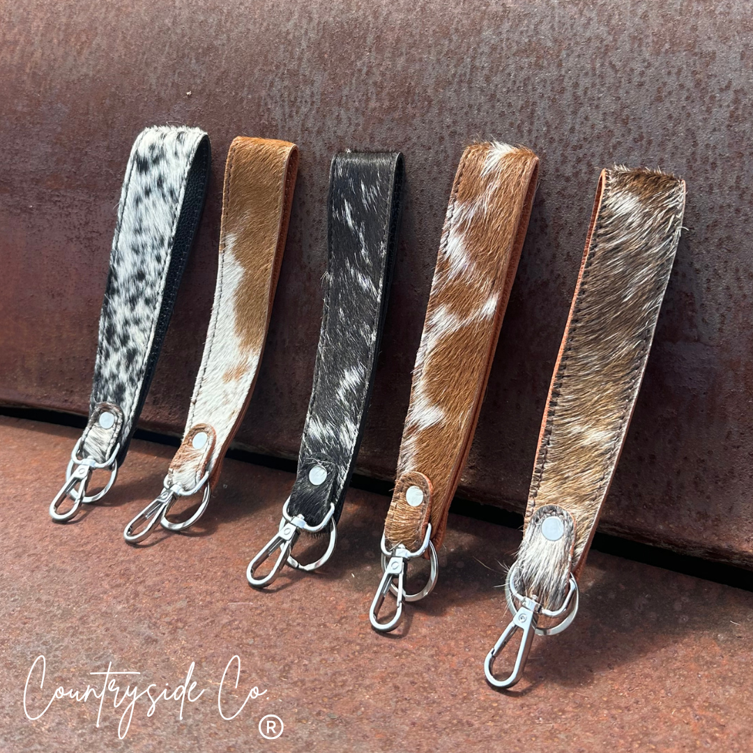 Cowhide Keychain Wristlet