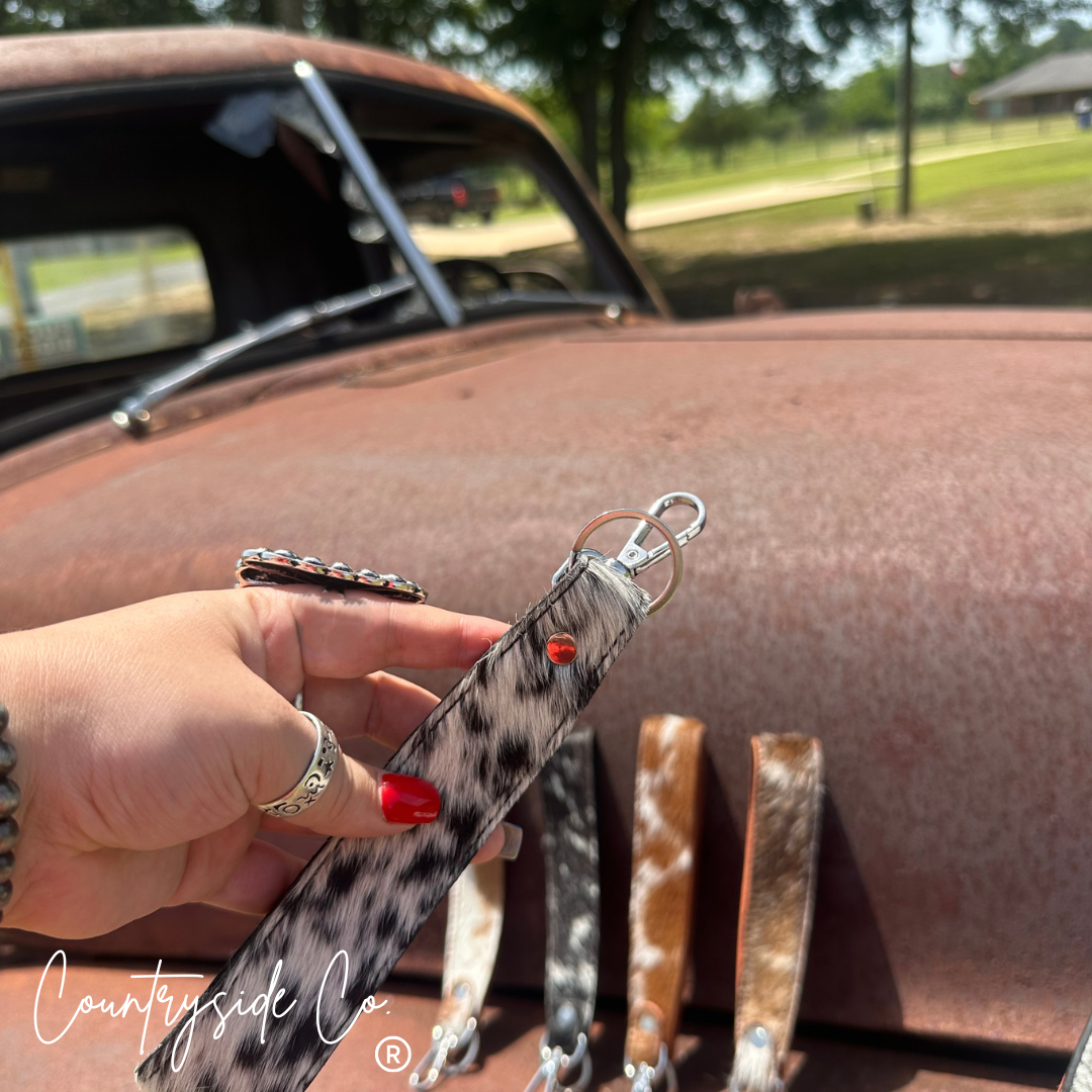 Cowhide Keychain Wristlet
