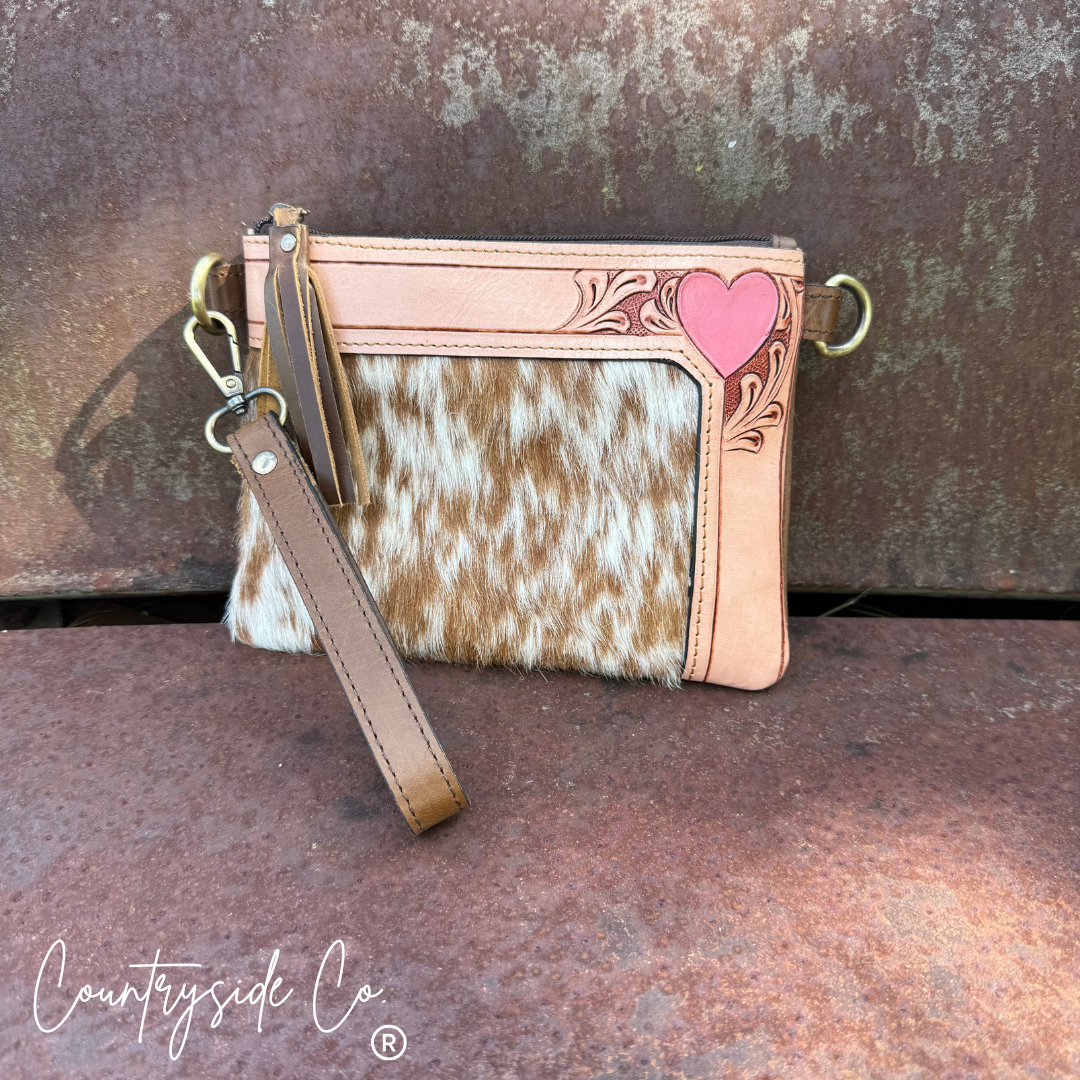 Wild at Heart Cowhide Purse Crossbody with Wristlet