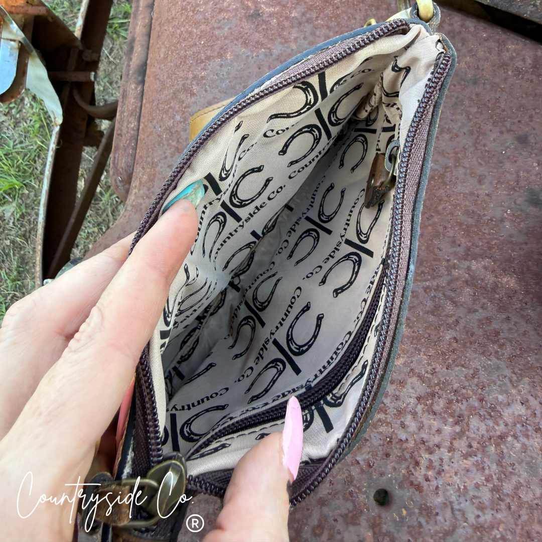Wild at Heart Cowhide Purse Crossbody with Wristlet
