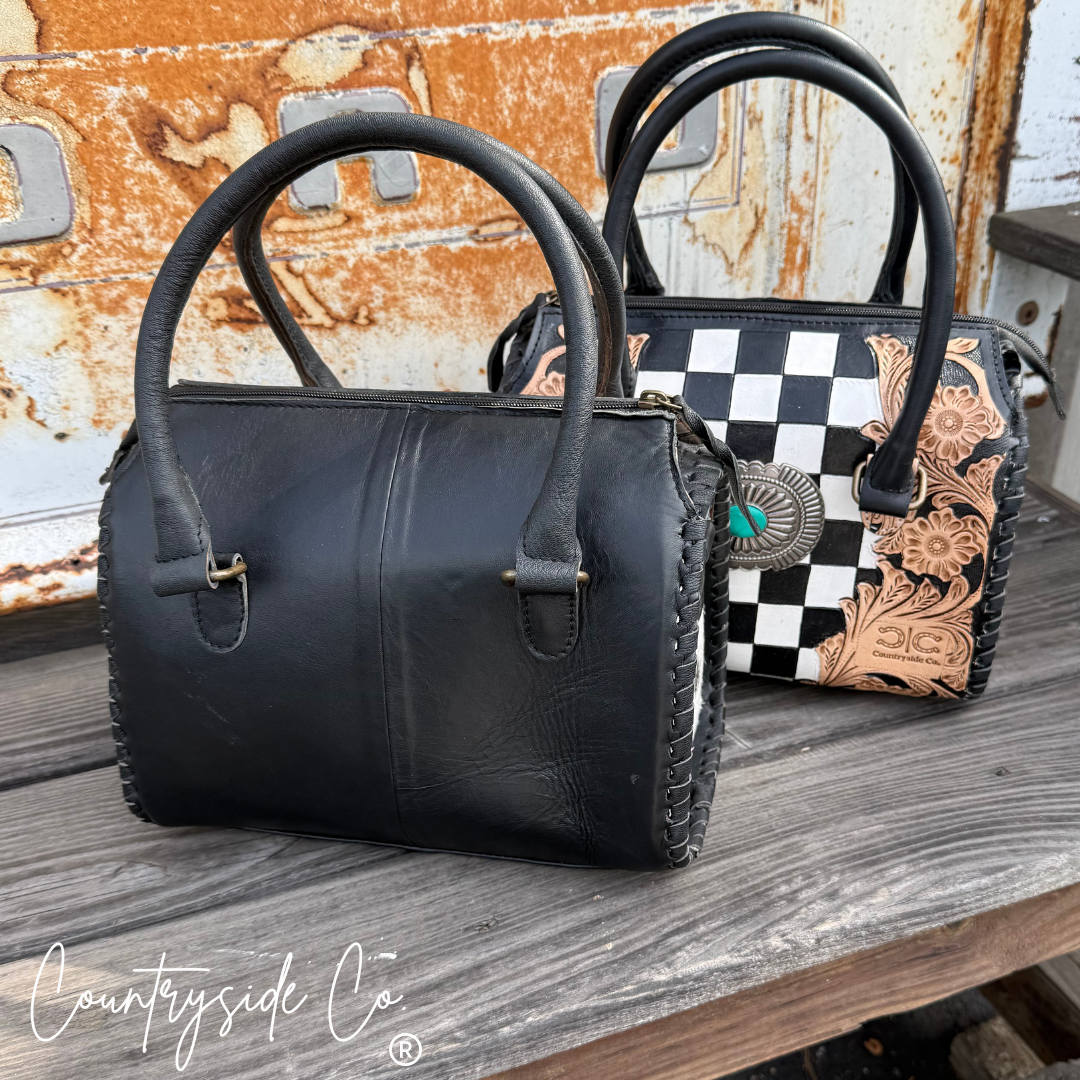 Anastasia Tooled Leather Checkered Speedy Bag