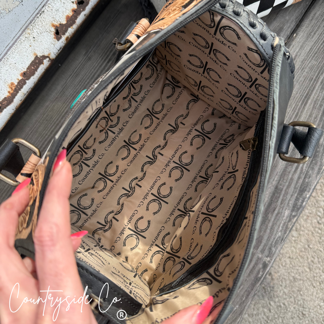 Anastasia Tooled Leather Checkered Speedy Bag