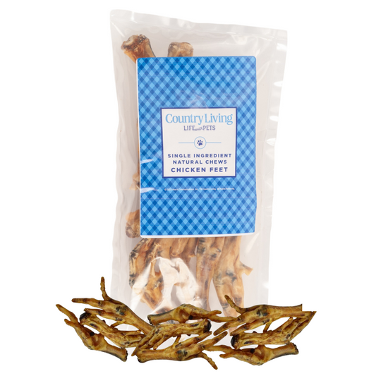 Country Living All-Natural Chicken Feet Dog Treats, Crunchy  Snacks for Joint Support – (20-Pack)