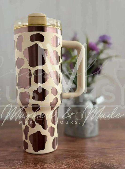 Cow Print Western  Engraved Tumbler  | 20oz