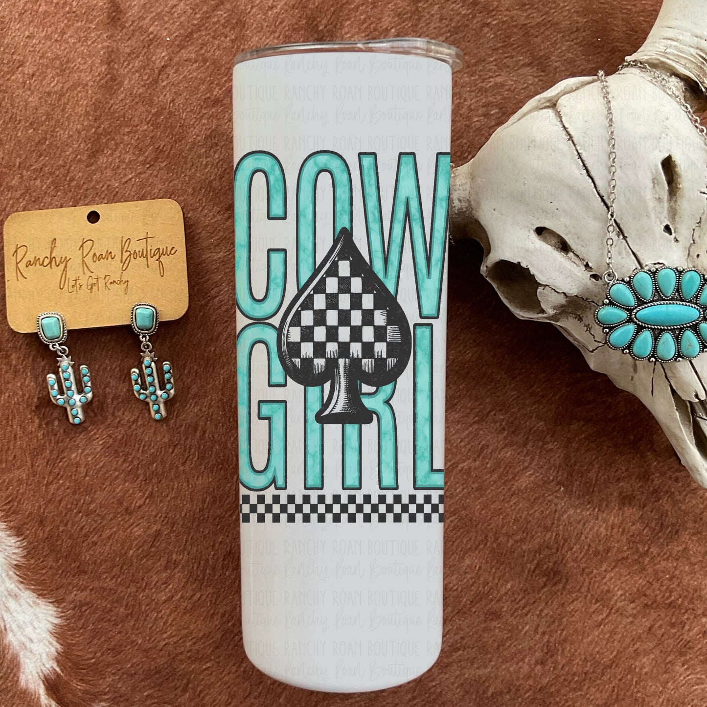 Cowgirl Spade Western 20oz Skinny Tumbler