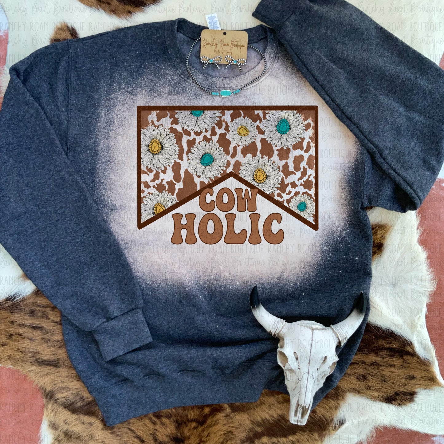 Cowholic Western Graphic Sweatshirt