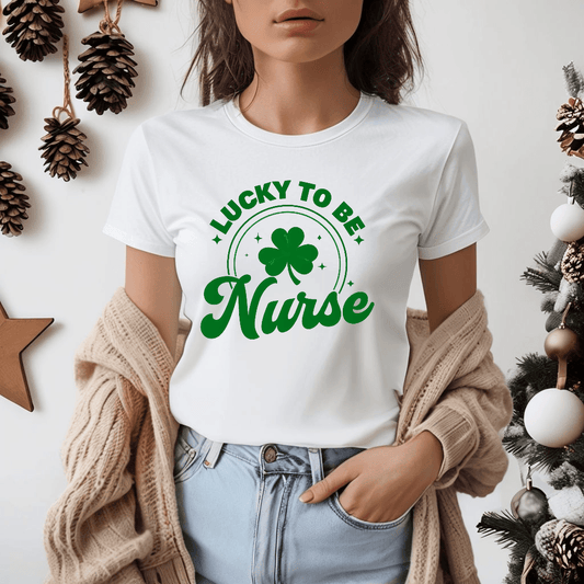 Lucky to Be a Nurse Women's T-Shirt Celebrate St Patricks Day in Style!