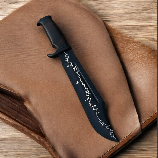 Authentic Crocodile Dundee Knife 16" – J2 Steel Blade, Brass Guard, Rosewood or Leather Handle