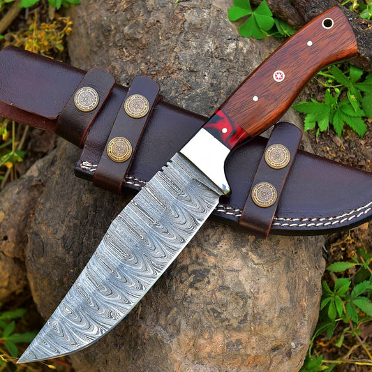 Custom Handmade Damascus Skinning Blade – 4.5" Damascus Steel