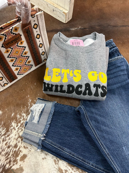 Let's Go Wildcates Embroidered Pullover