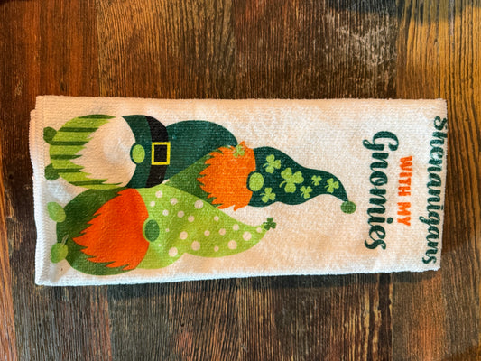 Leprechaun shenanigans Kitchen Towel