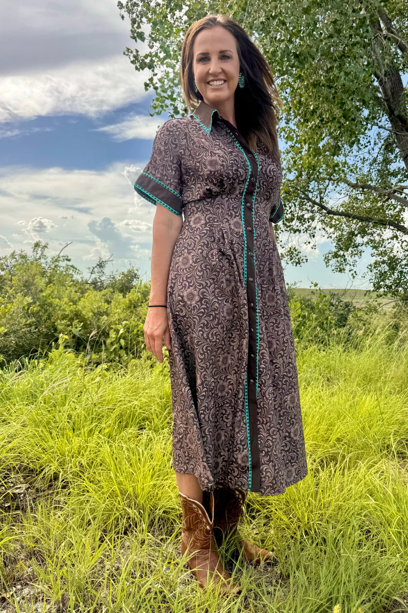 SADDLE KREEK BUCKSTITCH DRESS