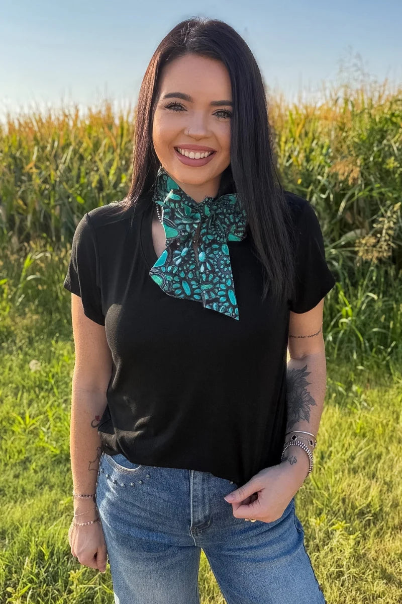 Cowgirl Cluster Latigo Tie Top