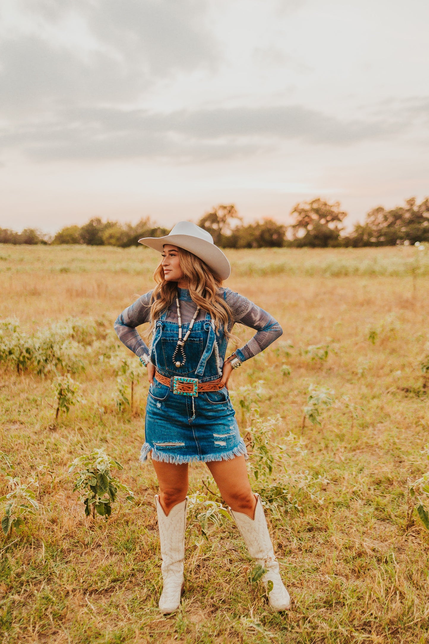 The Denim Mesh Top