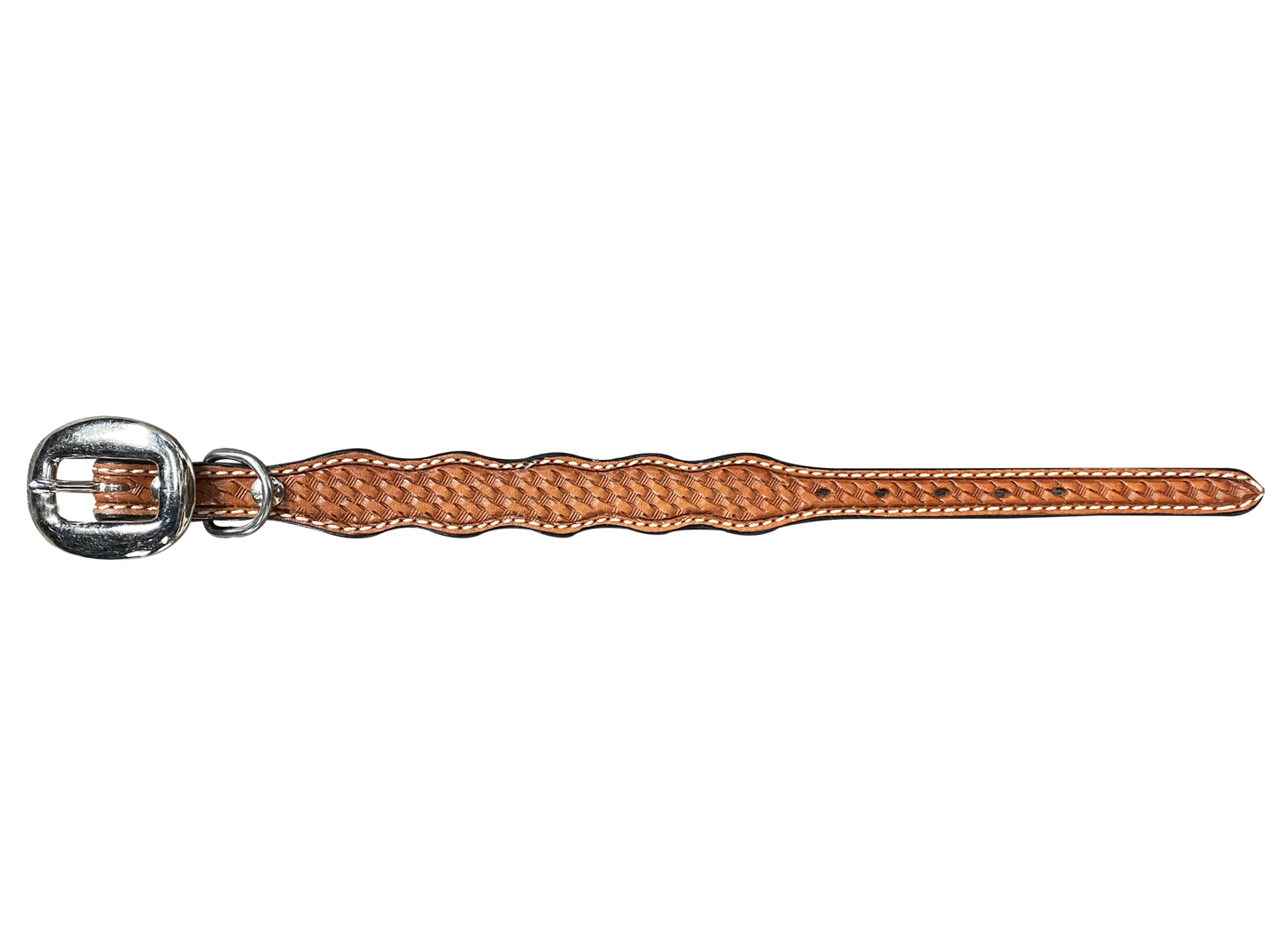 Light Oil Basketweave Dog Collar