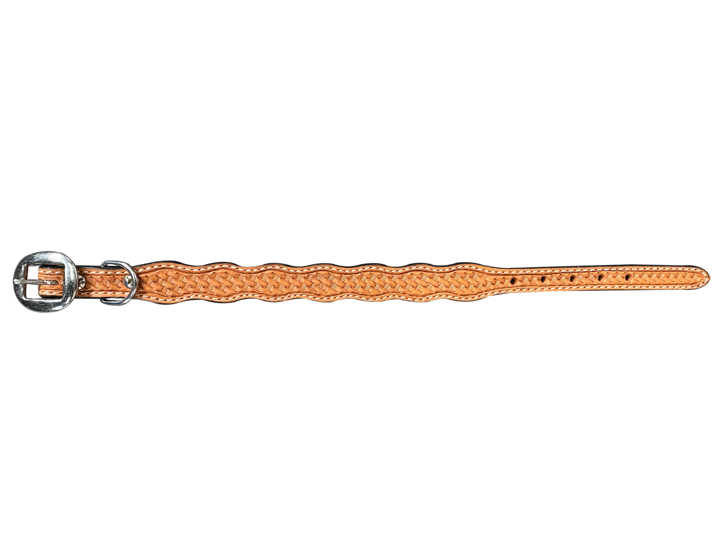 Light Oil Basketweave Dog Collar