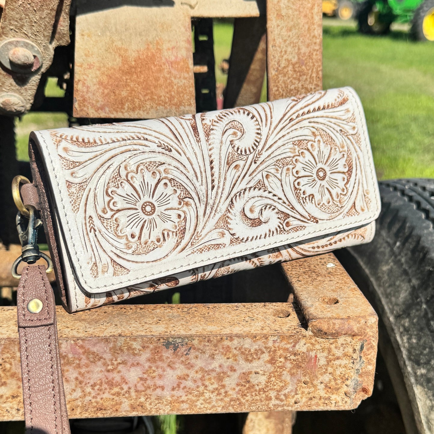 A Cowgirls Promise - western wedding bridal leather barrel speedy bag purse by Double B
