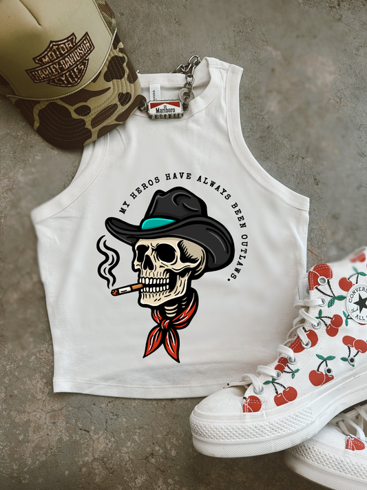 Outlaws & Heros Ribbed Racer Tank