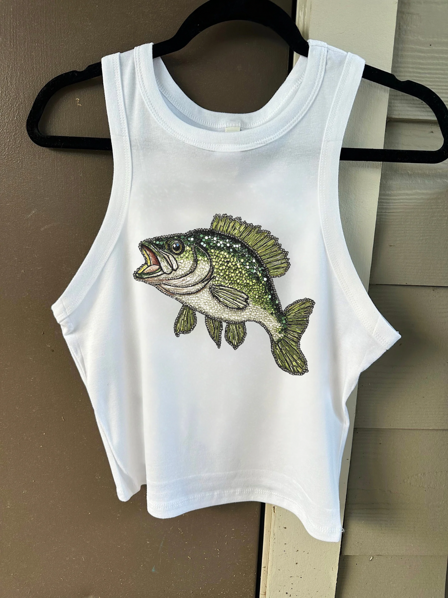 Rhinestone Bass Cropped Tank
