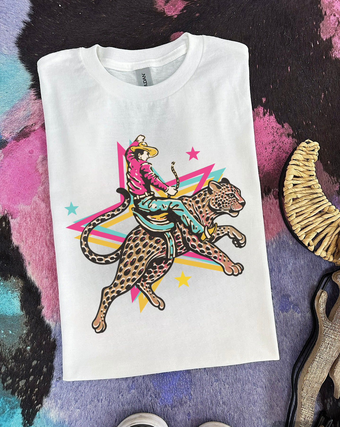 Retro Cowboy Jaguar Tee or Crewneck