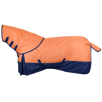 600D Waterproof and Breathable Turnout Blanket with Detachable Neck - Coral/Navy Product ID: S-328