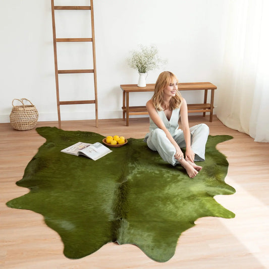Green Dyed Cowhide Rug