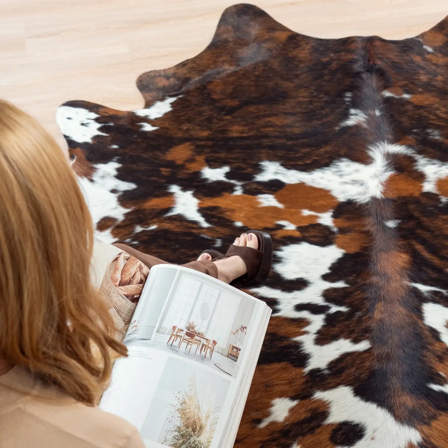 Tricolor Cowhide Rug