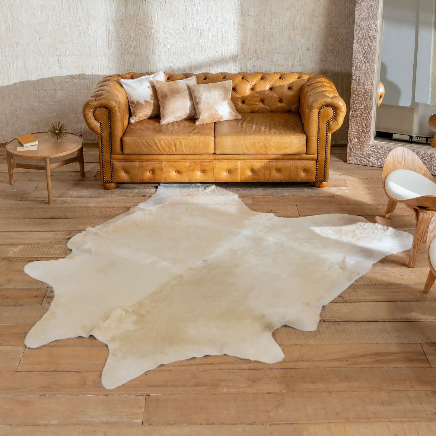 Champagne Brazilian Cowhide Rug: XXL