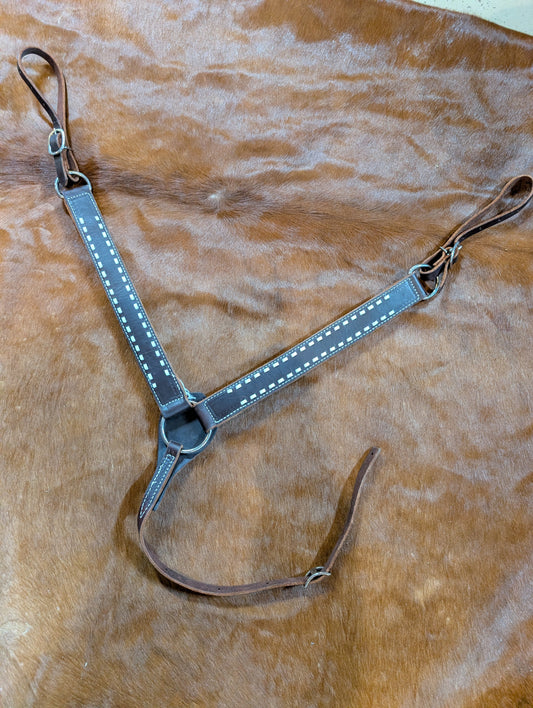 Dark Oil Breast Collar with Buckstitch