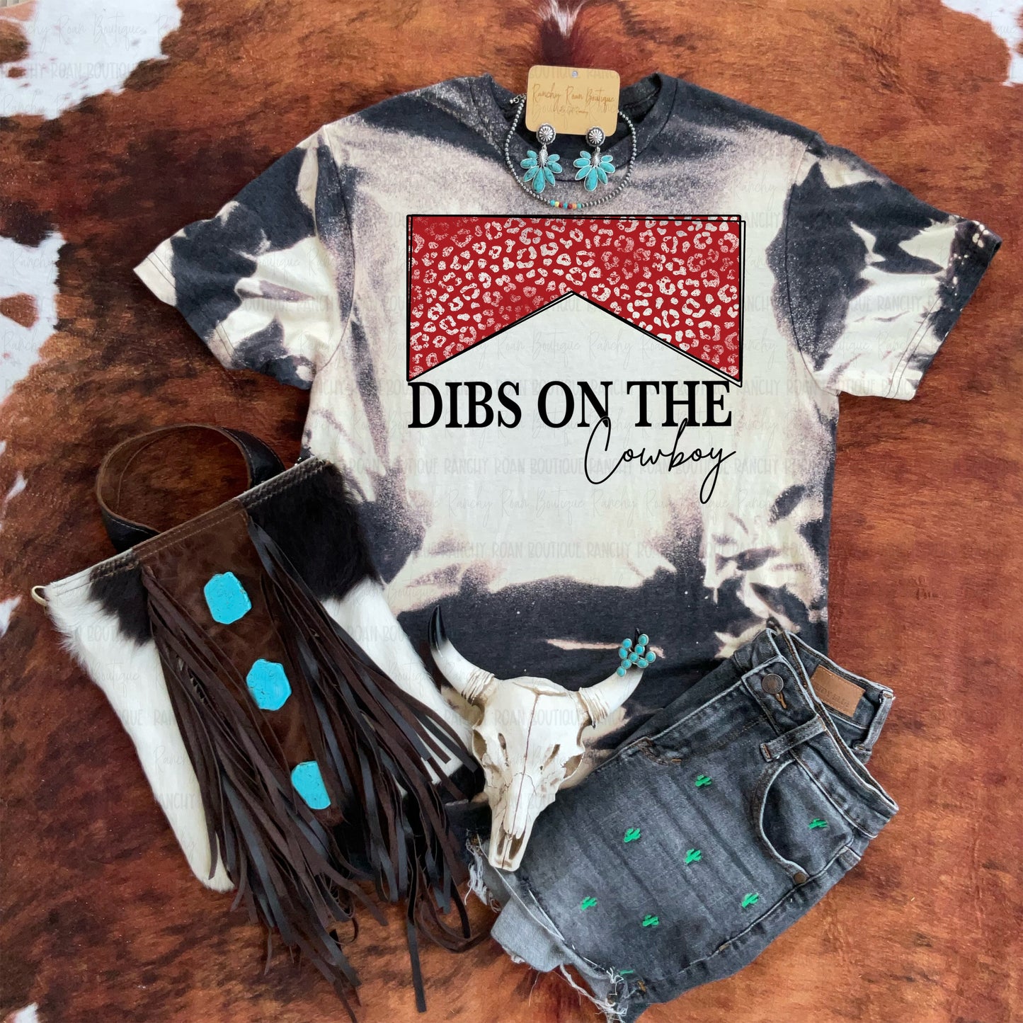 Dibs on the Cowboy Bleached Graphic Tee