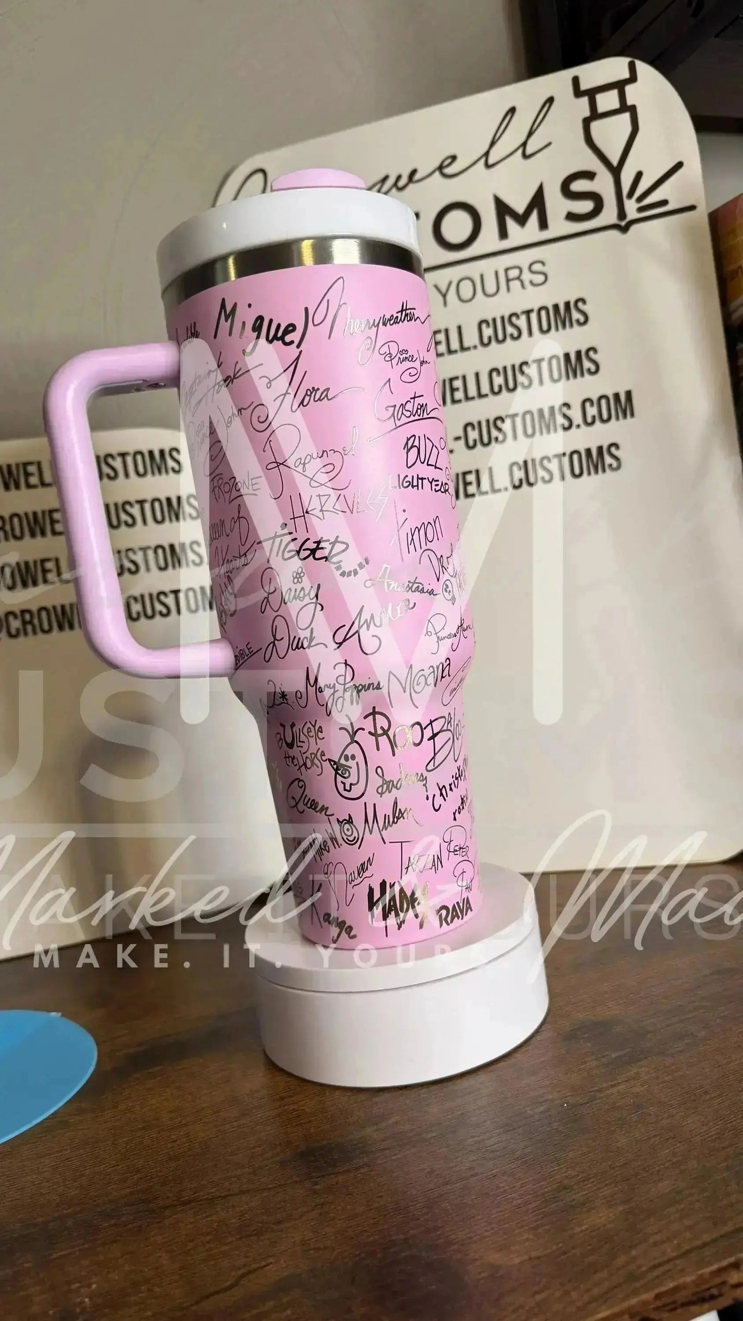 Disney Autograph (Character Signature) Engraved Tumbler | Genuine Stanley