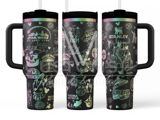 Disney Land Rides  Engraved Tumbler  | 40oz