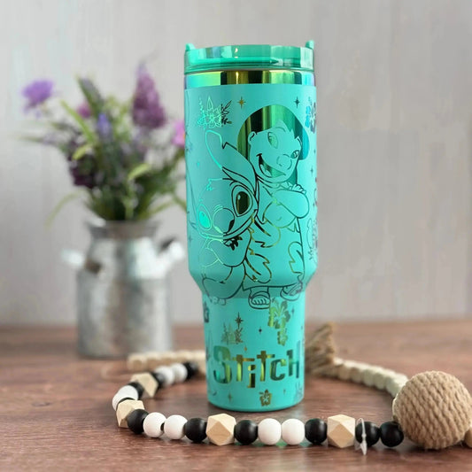 Disney Lilo and Stitch Engraved Tumbler | Genuine Stanley