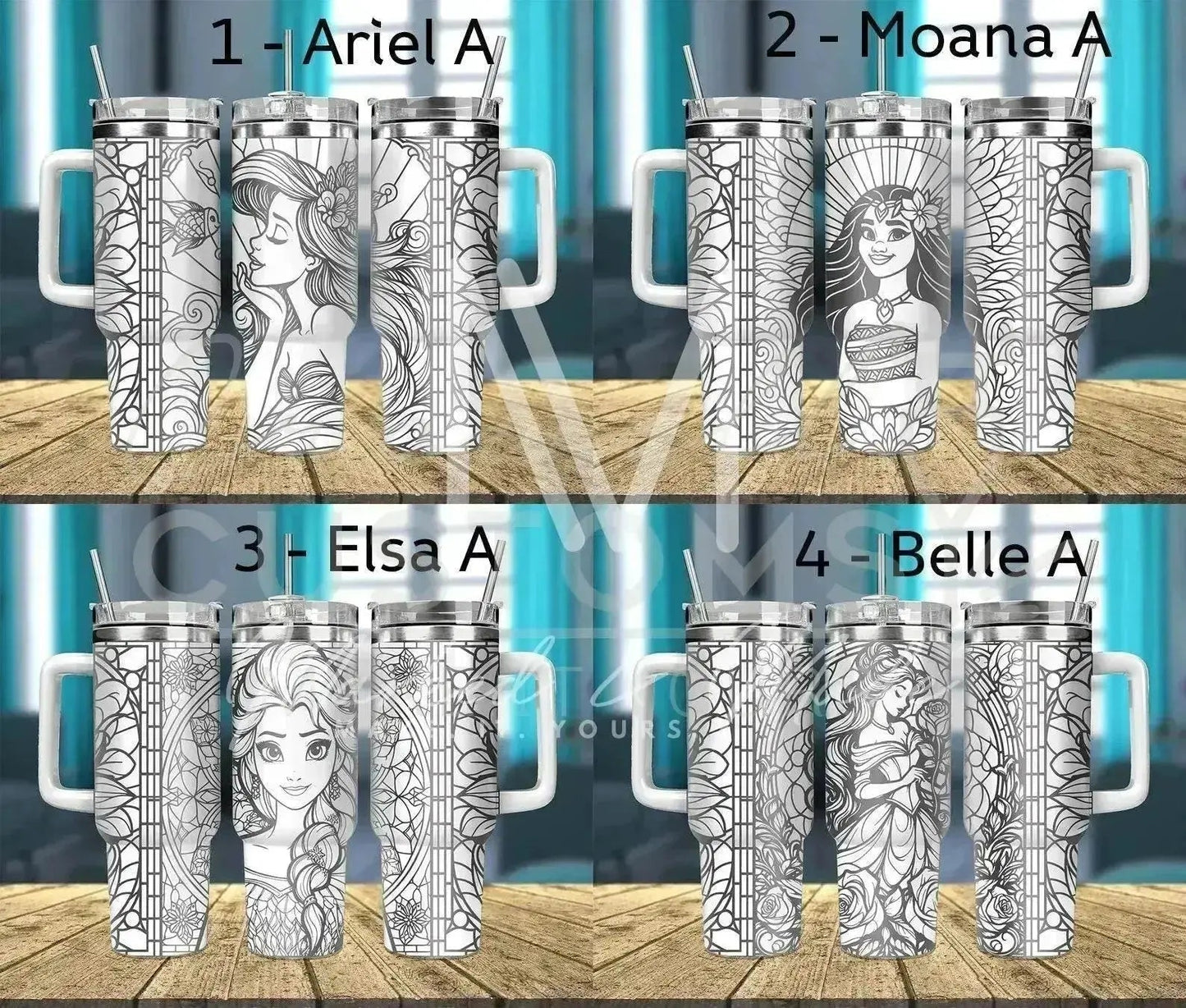 Disney Princess Engraved Tumbler  (Choose Design) | 30oz