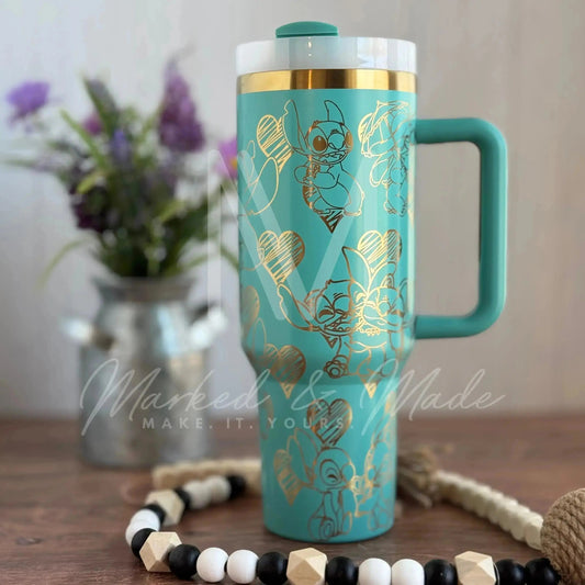 Disney Stitch Love  Engraved Tumbler  | 30oz